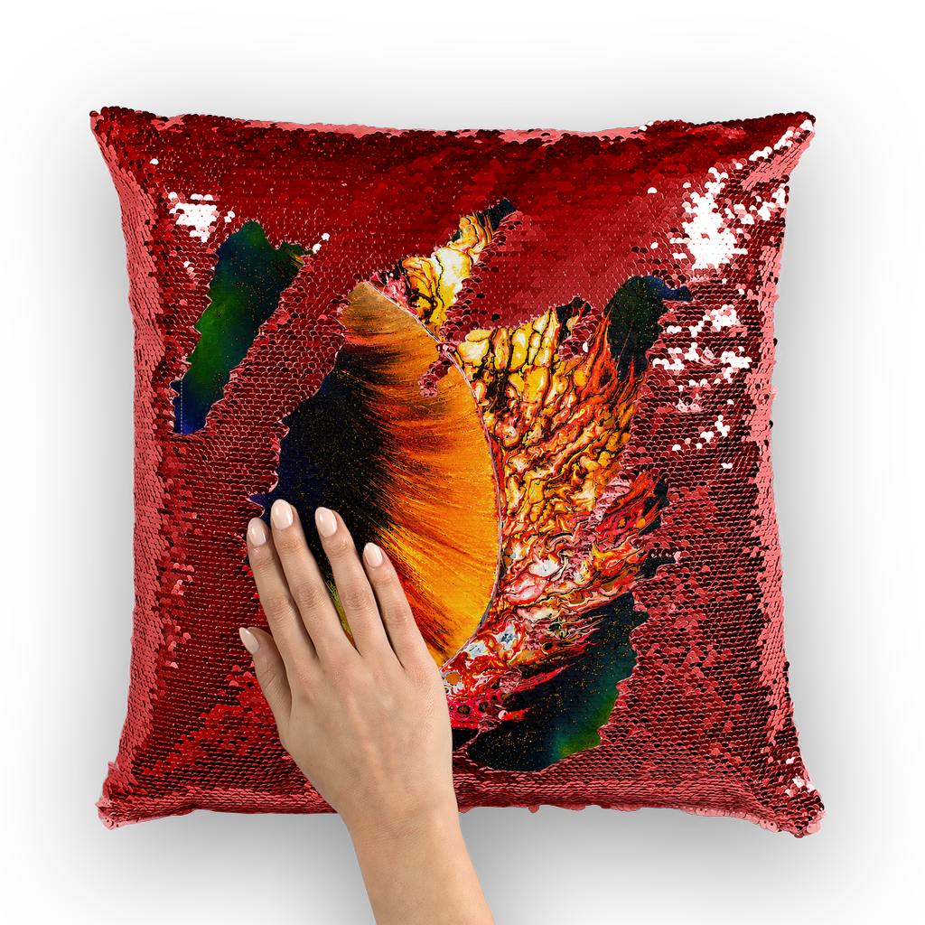 Falling feather Lord lawrence art Sequin Cushion Cover